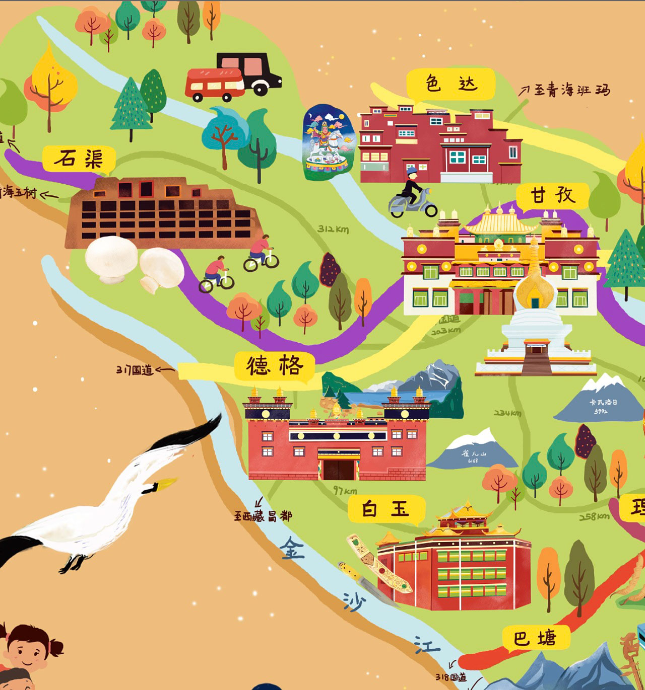 洪江手绘地图景区的文化宝库